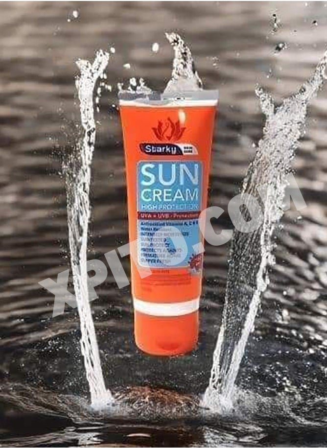 Starky - Skin Care Sun Cream + 50 SPF High Protection UVA + UVB -Protection For All Skin Type Enriched With Multivitamins-100ml - Image 1