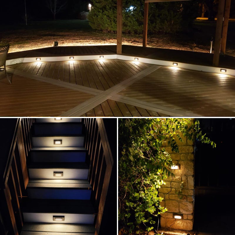 SUNVIE Low Voltage Step Lights 5W LED Step Lights Outdoor 3000k Low Voltage Deck Light with Horizontal Louver Faceplate Deck Stair Light for Stairs Fence Post Fastlock2 Connectors Included, 8 Pack - Image 5