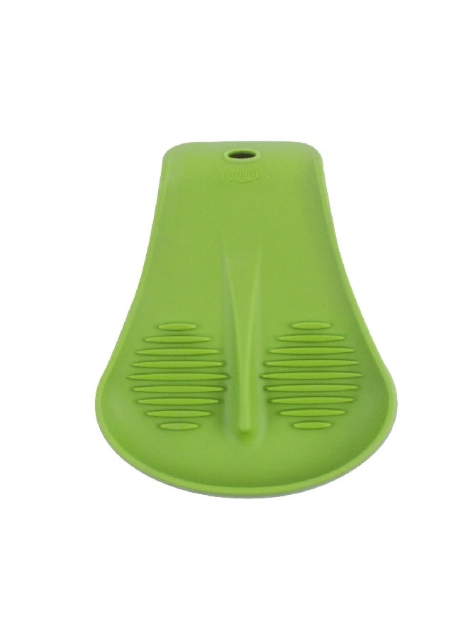 Trudeau Heat Resistant Silicone Dual Spoon Rest Green 1.5 x 6.3 x 7.5 Inch 09911092 - Image 1