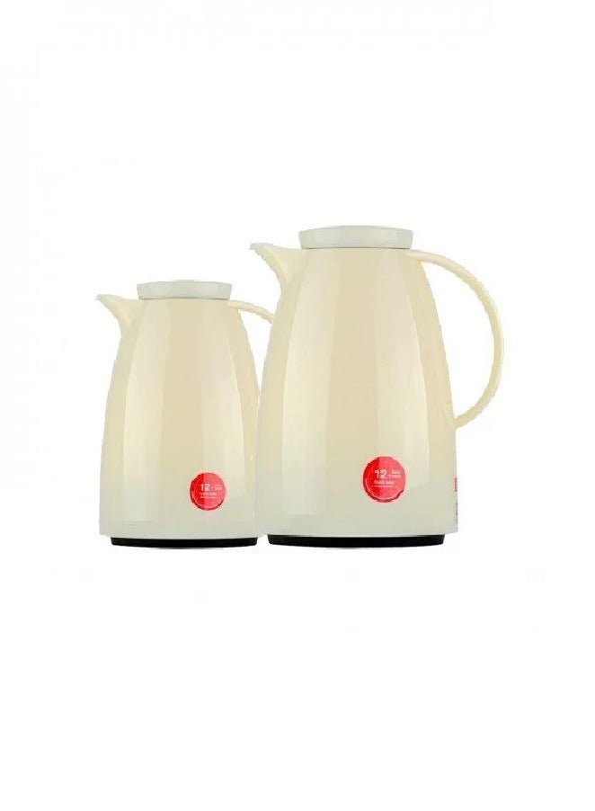 BASURRAH Bright beige Basurrah tea thermos set of two pieces, size 1 - 0.5 litres