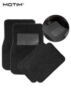 Motim 4 Piece Universal Car Carpet Floor Mats, Automotive Floor Mats with Anti Tear Technology, Carpet Protector Mat for Most Sedan SUV Truck Floor Mats with Heel Pad, All-Weather Protection  - Image 1