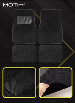 Motim 4 Piece Universal Car Carpet Floor Mats, Automotive Floor Mats with Anti Tear Technology, Carpet Protector Mat for Most Sedan SUV Truck Floor Mats with Heel Pad, All-Weather Protection  - Image 3