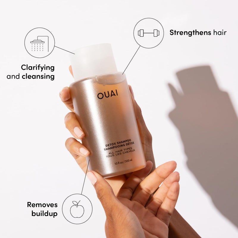 OUAI Detox Shampoo Refill - Clarifying Shampoo for Build Up, Dirt, Oil, Product and Hard Water - Apple Cider Vinegar & Keratin for Clean, Refreshed Hair - Sulfate-Free Hair Care (32 oz) - Image 2
