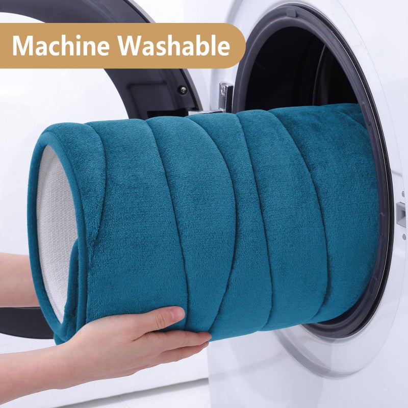 بجند بوجاندا Memory Foam Budruct Mat 47x20 Extra Soft and Extorbbent Bath Hats Non-Slip and Machine Respare Bath Rugs for Bathroom Floor Tub and Down Peacock Blue - Image 4