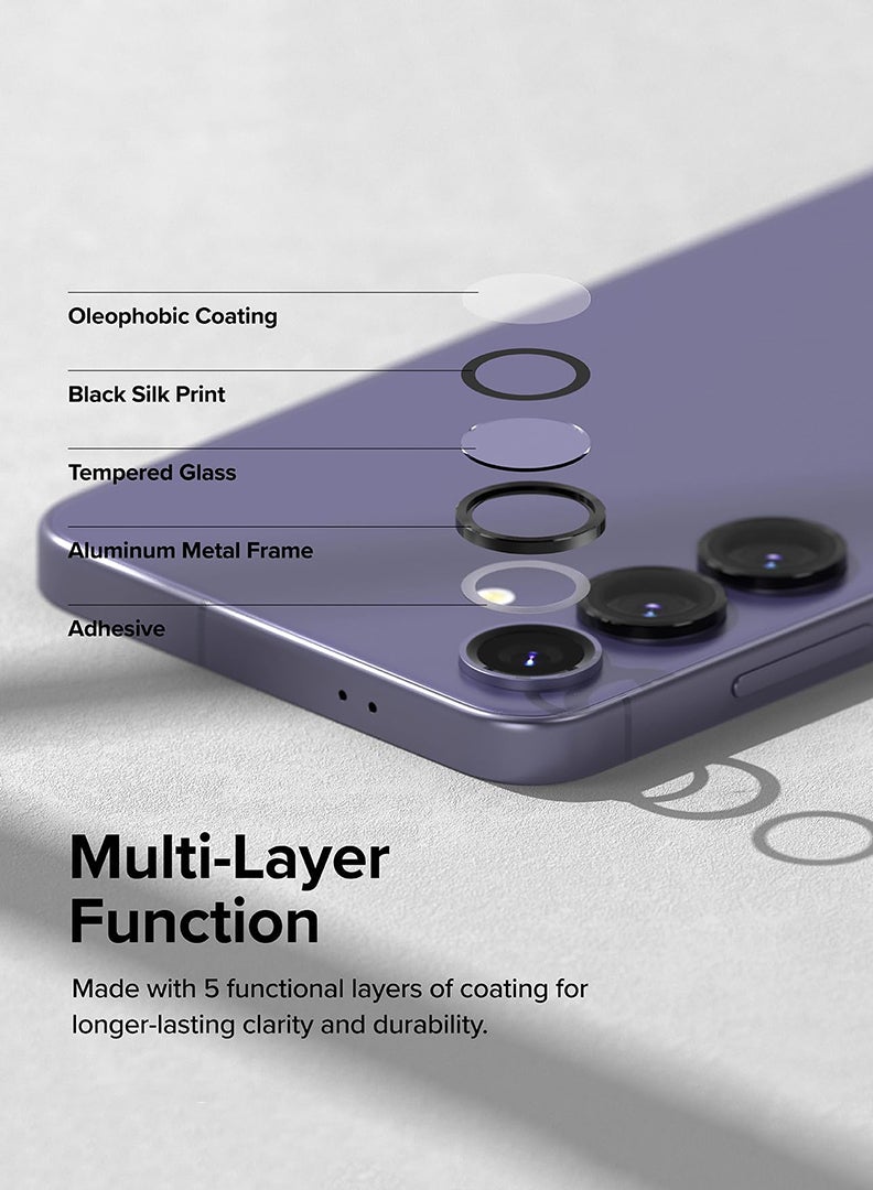 Theodor Samsung Galaxy S24 Plus Camera Lens Protector, Individual Lens Protectors, Scratch-Resistant Ultra-Thin Tempered Glass with Aluminum Edging, Galaxy S24 Plus Case Friendly, (Black) - Image 4