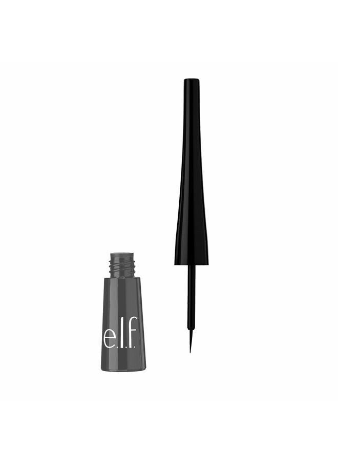 elf Liquid Eyeliner, High-pigment Liquid Eyeliner With Extra-Fine Brush Tip, Easy Glide Smudge-proof Formula, Charcoal - Image 1