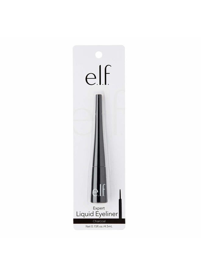 elf Liquid Eyeliner, High-pigment Liquid Eyeliner With Extra-Fine Brush Tip, Easy Glide Smudge-proof Formula, Charcoal - Image 3