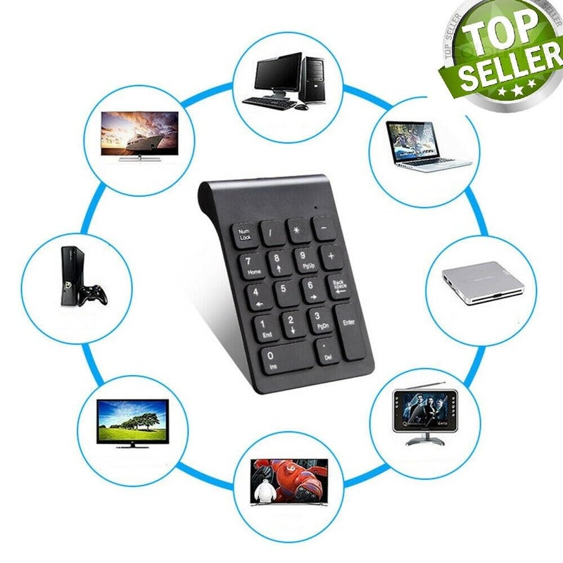 Number Pad Wireless Numeric Keypad Numpad 18 Keys with a 2.4GHz USB Receiver,Portable and Upgraded 10-Key Financial Accounting Numeric Pad for Surface Pro/laptops/desktops/PC - Image 2