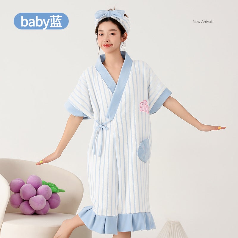 New Style Thickened Bath Towel Girls Can Wear Wrap Cotton Absorbent Quick-Drying Household Nightgown Bathing Bathrobe Bath Skirt - Image 1