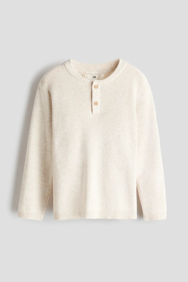 H&M Waffle-knit henley jumper