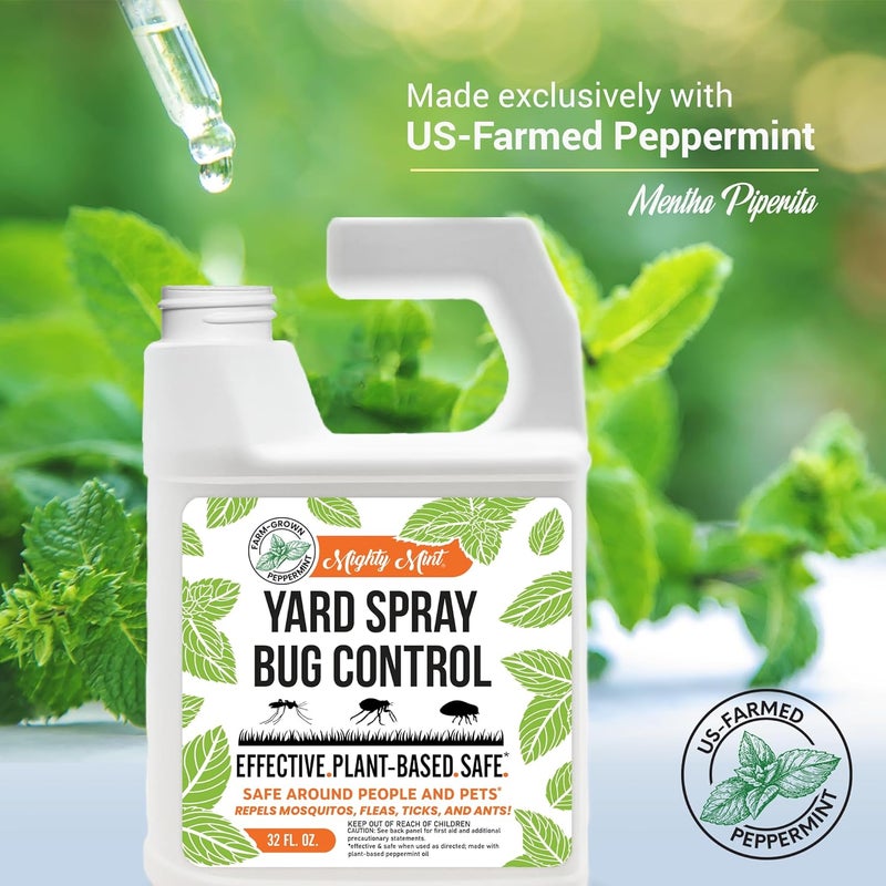 Mighty Mint 32oz Peppermint Bug Control Natural Lawn Yard Spray for Fleas, Ticks, Mosquitos, Ants, and Other Insects - Image 4