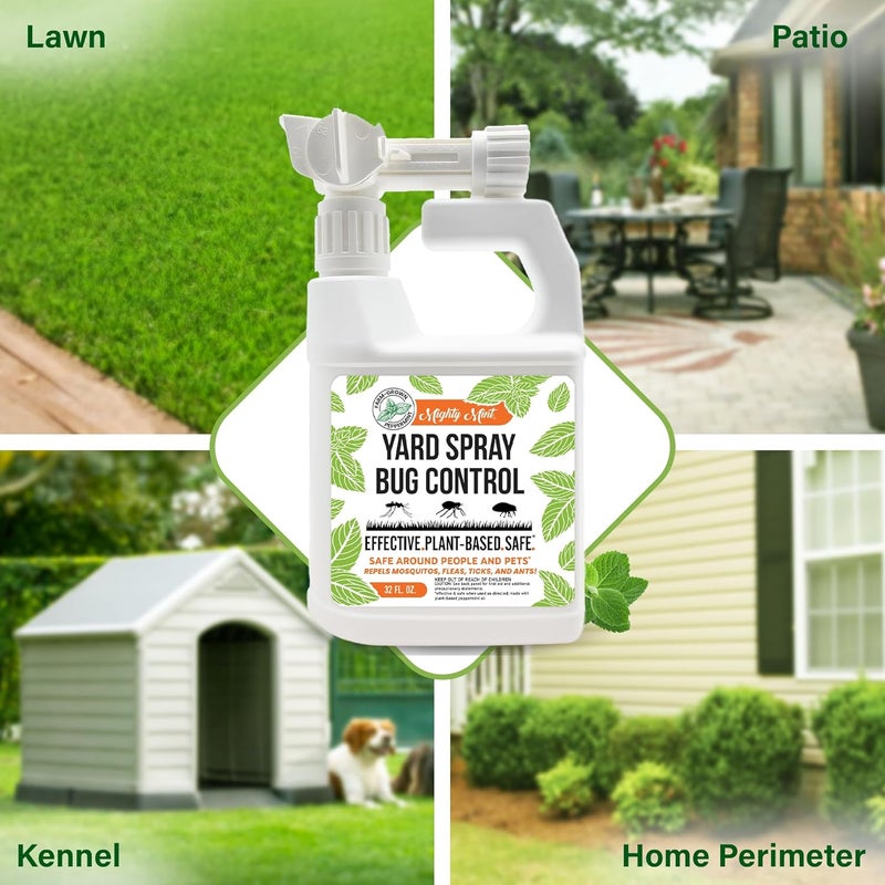 Mighty Mint 32oz Peppermint Bug Control Natural Lawn Yard Spray for Fleas, Ticks, Mosquitos, Ants, and Other Insects - Image 3