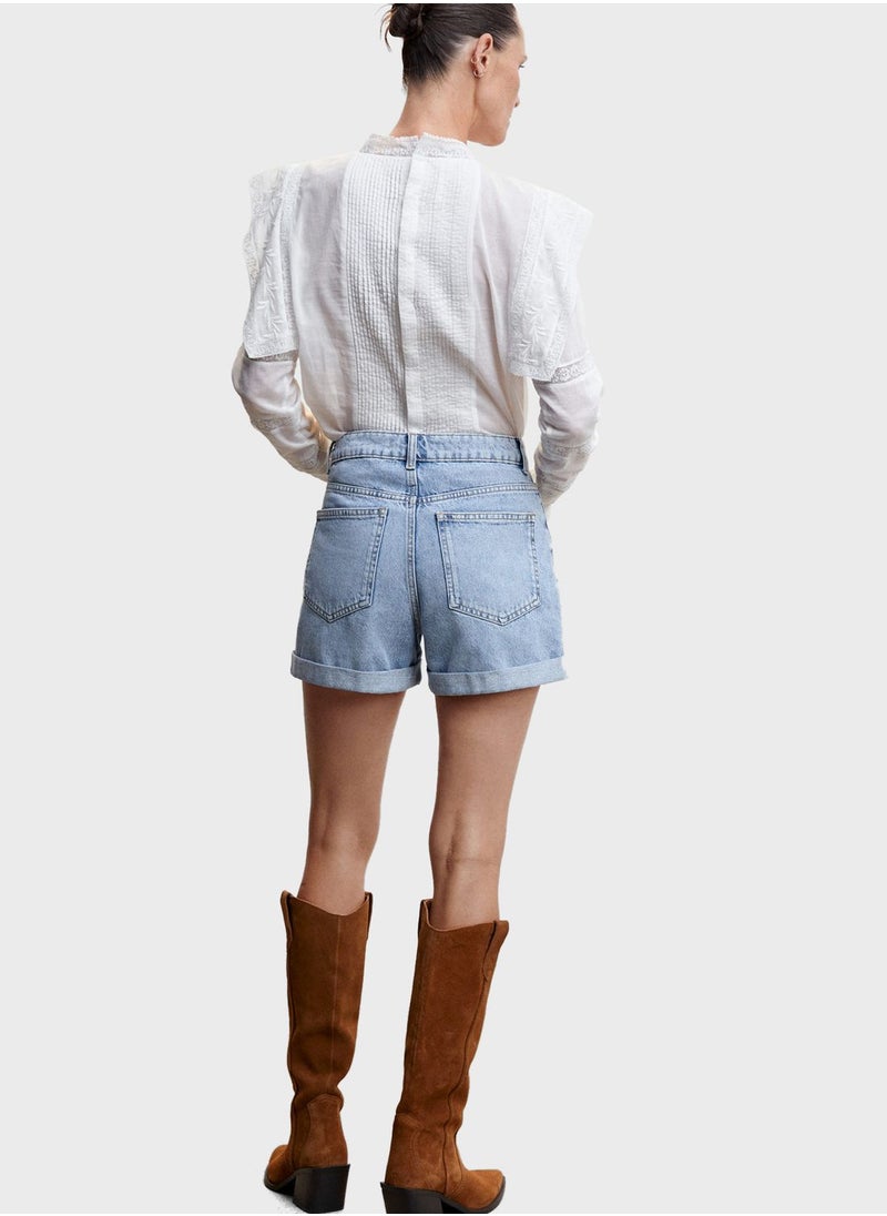MANGO - High Waist Shorts - Image 1