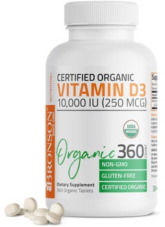 Bronson Vitamin D3 10,000 Iu Organic Vitamin D Supplement, Non-Gmo, 360 Tablets  - Image 1
