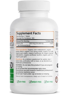 Bronson Vitamin D3 10,000 Iu Organic Vitamin D Supplement, Non-Gmo, 360 Tablets  - Image 2