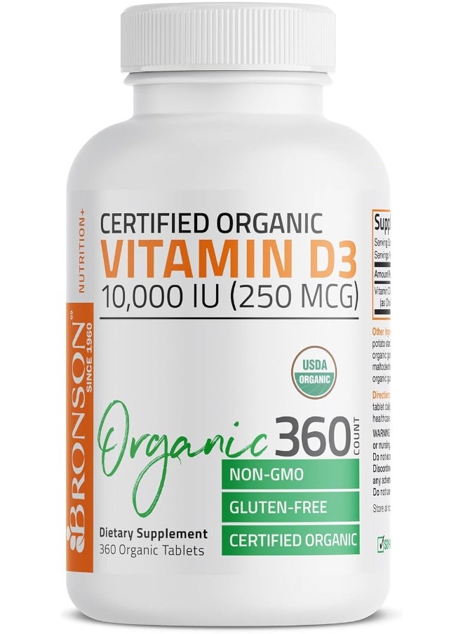 Bronson Vitamin D3 10,000 Iu Organic Vitamin D Supplement, Non-Gmo, 360 Tablets  - Image 4