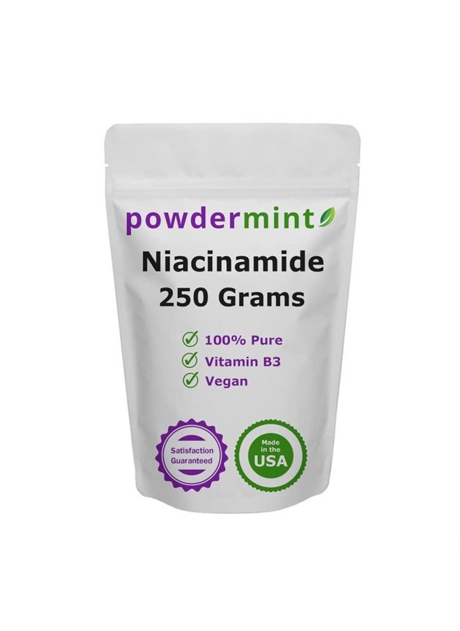 powdermint - Niacinamide Powder (Vitamin B3 Powder) 100% Pure Niacin 500 mg Flush-Free (250 Grams) - Image 1