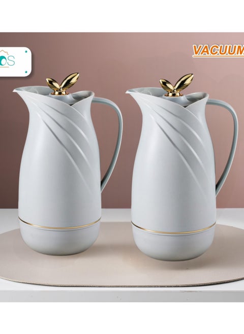 Royal Camel 2 Piece Thermos Set 1L + 1L  Light Grey/Golden
