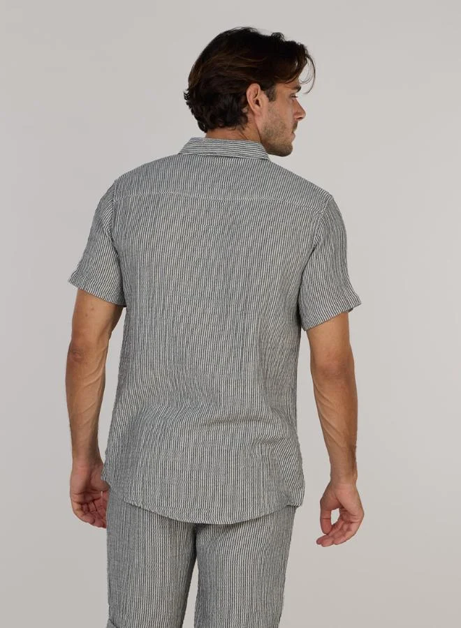 Just Nature Striped Short Sleeve Resort Shirt for Men | Best Price UAE