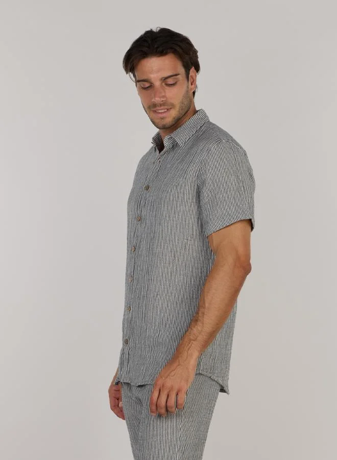 Just Nature Striped Short Sleeve Resort Shirt for Men | Best Price UAE