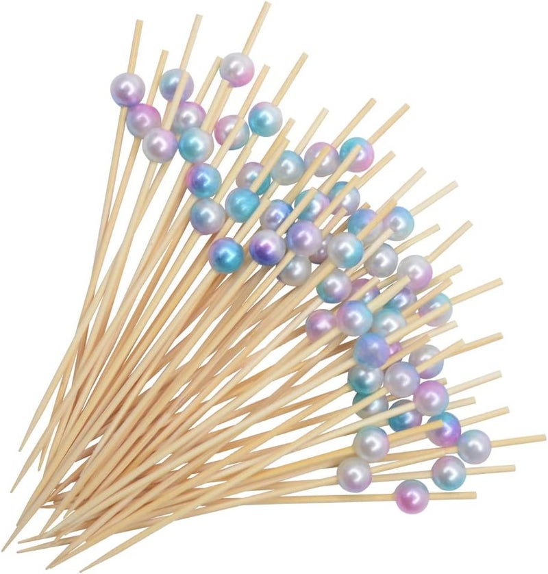 AIPNUN Cocktail Picks, 100PCS Toothpicks for Appetizers, Appetizing Skewers for Charcuterie Cup Fruits Burgers Party Decoration - 4.7 inch - Image 1