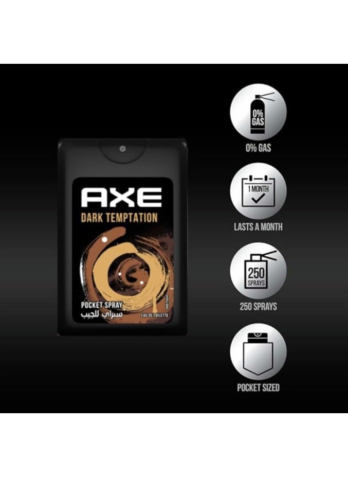 Axe - Perfume Pocket Spray For Men Dark Temptation 17ml - Image 1