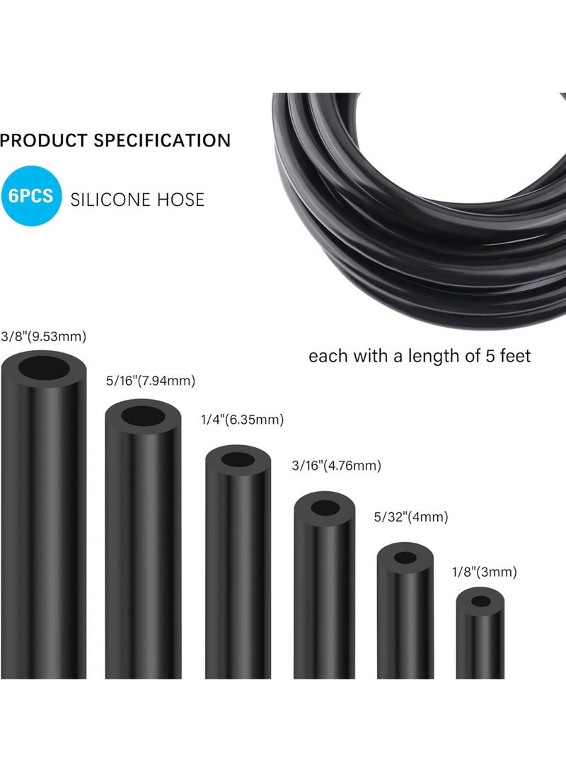 Multipurpose Vacuum Line Kit,6PCS 5Ft Vacuum Hose Automotive+64PCS Vacuum Line Connectors,Max 130PSI Silicone Hose for Variety Car Piping System Automotive Replacement Vacuum Hoses (70PCS) - Image 5