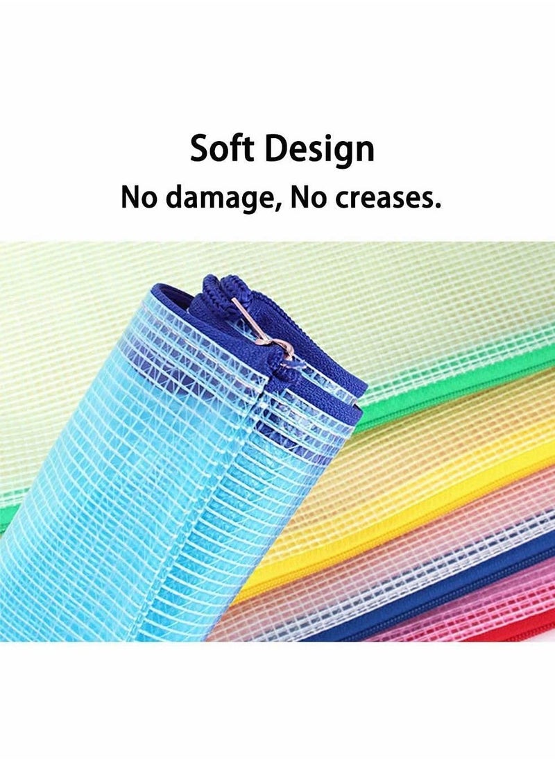 Y&D 10Pcs Zipper File Bags Pouch PVC Document Bag Folders Pouch Receipts Organizer for Office School Home Travel 13.4 x 9.4 Inches  - Image 4