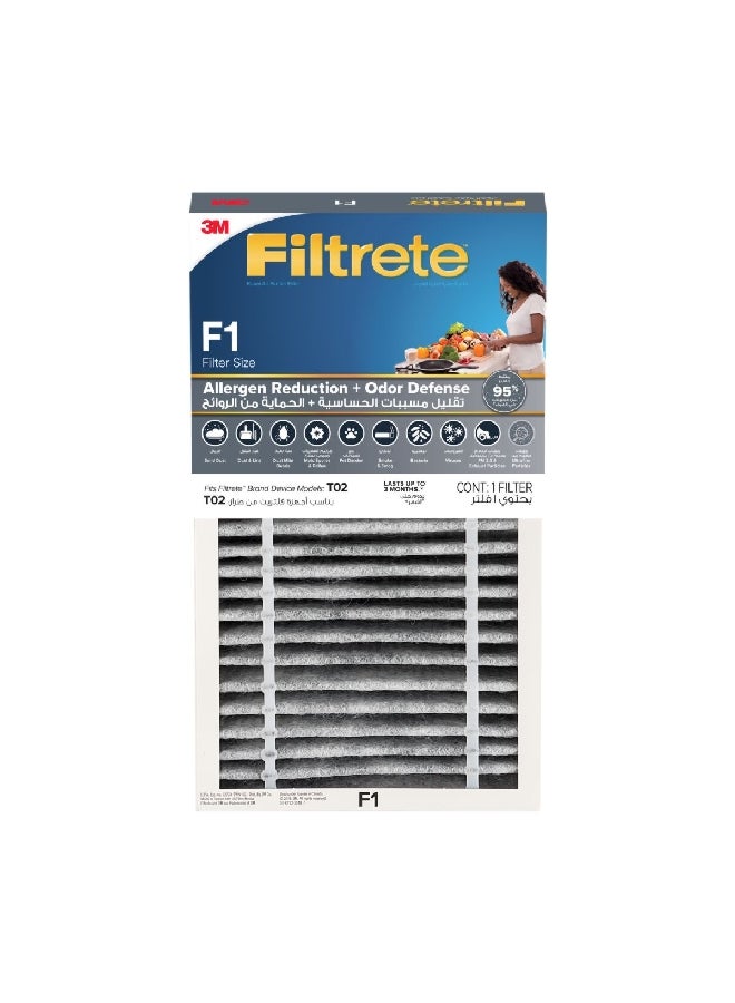 3M Filtrete F1 Allergen Odor Reduction Replacement Filter White 30.8 x 17.8 x 4.6 cm FAPF-SA-F1-O - Image 1