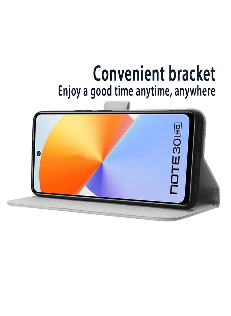 X-level Infinix Note 30 5G/X6711 Phone Case Cover With Full Body Camera Len Protector PU Leather Wallet Card Holder Shockproof Protective Back Cover With Release Hand Phone Holder Daily Video Kickstand  - Image 2