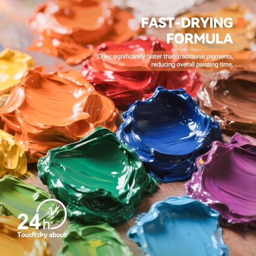 Paul Rubens Oil Paint, 20 Bright Oil Colors with High Saturation, 50ml Large Capacity Tubes, Faster Drying Time with Creamy Texture and Consistency for Artists, Students, Beginners - Image 3