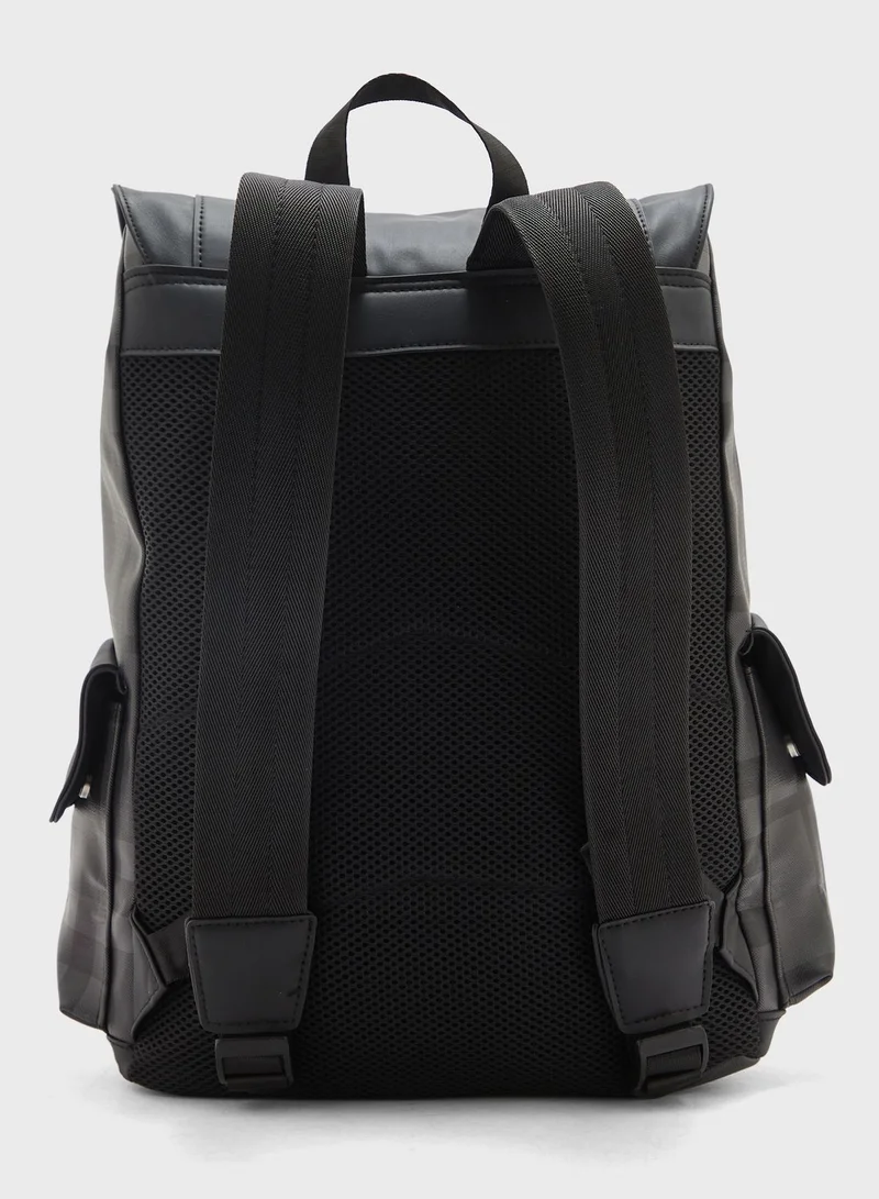 Robert Wood Check Print Casual Backpack