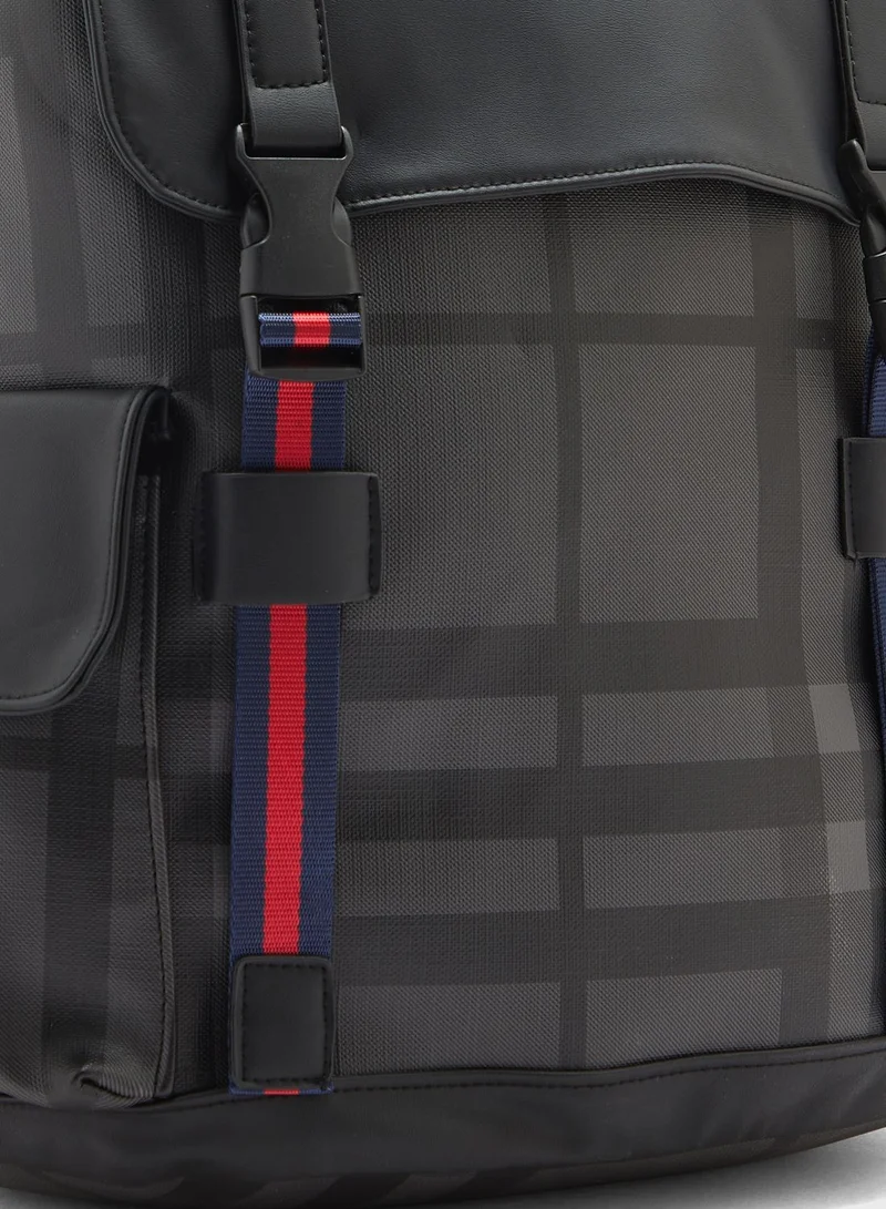 Robert Wood Check Print Casual Backpack
