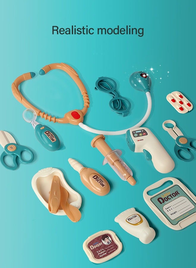 GROIC 29PCS Doctor Kit Toy for Kids, Pretend Play Educational Doctor Toys, Pretend Medical Station Set with Lights, Eye Chart, Thermometer, Stethoscope, Pulse Machine，Great Gift for Toddlers - Image 5