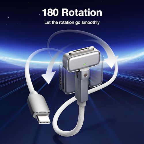 Hugener Magnetic 3 Rotating Cable USB-C 6.6FT Compatible with M5/M4/M3/M2 MacBook Air Pro Charger, 140W Safe 3 Cable for MacBook Air (13"/15" 2026/2025/2024/2023/2022), Pro (14"/16" 2026/2025/2024/2023/2021) - Image 3