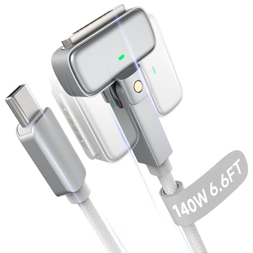 Hugener Magnetic 3 Rotating Cable USB-C 6.6FT Compatible with M5/M4/M3/M2 MacBook Air Pro Charger, 140W Safe 3 Cable for MacBook Air (13"/15" 2026/2025/2024/2023/2022), Pro (14"/16" 2026/2025/2024/2023/2021) - Image 1