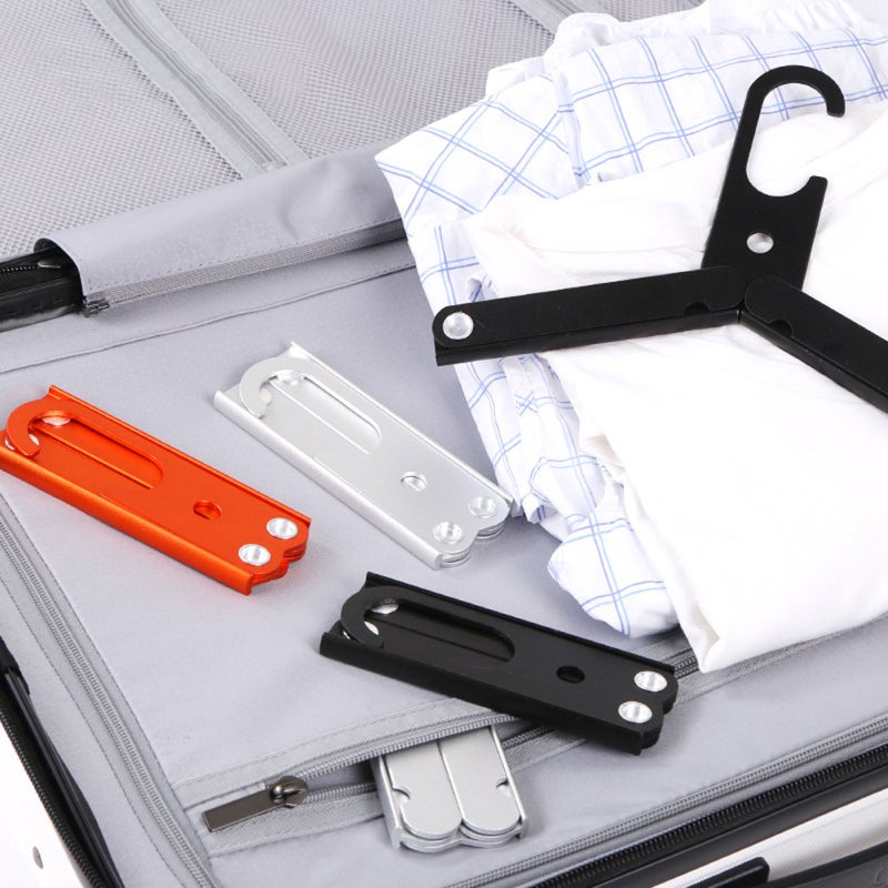 Portable Folding Clothes Hanger: Orange Aluminum Alloy - Lightweight High Strength, Reusable Non-Deformable, Wet Dry Dual-Purpose for Outdoor Travel & Home Clothes Drying - Image 2