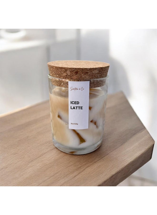 Set of 2 Scented Candles (Iced Latte & Iced Matcha) – 8x9cm 6oz 220g Each – Soy Wax, Aromatherapy, Long-Lasting Fresh Home Fragrance & Relaxing Gift for Home Décore - Image 5