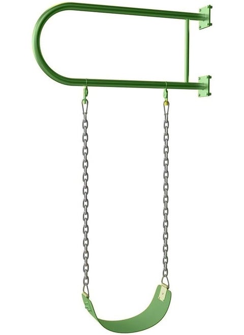 Iron Wall Swing with Swing Seat and Chains for Outdoor Activities, Durable, Anti-Slip, Durable and Easy to Assemble Swing Seats, Kids Swing for Playground, Backyard and Playroom with Plastic Covered Chain and Hooks