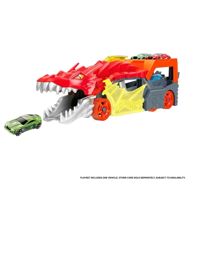 هوت ويلز مركبة نقل سيتي دراجون، هدية للأطفال من عمر 3 سنوات فما فوق - Image 4