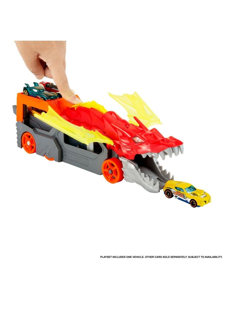 هوت ويلز مركبة نقل سيتي دراجون، هدية للأطفال من عمر 3 سنوات فما فوق - Image 5