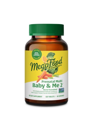 MegaFood Baby & Me 2 Prenatal multi doctor formulated with methylated folate & chloline to help support babys brain development  - 120 Tabs (60 Serving) - pzsku/ZD48A4797B486544FBF74Z/45/_/1715324126/14076e40-5285-44de-a0d4-6db6fa21c313