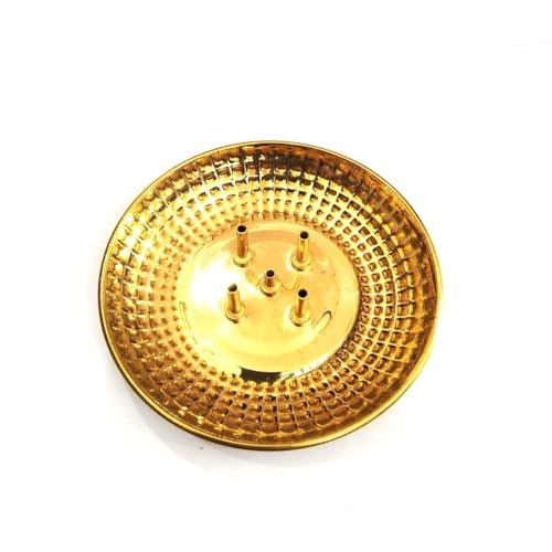 Mkd2 Rise Brass Incense Stick Holder, Agarbatti Stand with Ash Catcher, Gold, 4 Inch, Best for Puja, Pooja Room, Mandir, Temple, Home & Office Decoration - Image 2