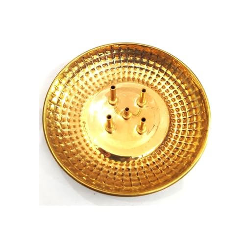 Mkd2 Rise Brass Incense Stick Holder, Agarbatti Stand with Ash Catcher, Gold, 4 Inch, Best for Puja, Pooja Room, Mandir, Temple, Home & Office Decoration - Image 1