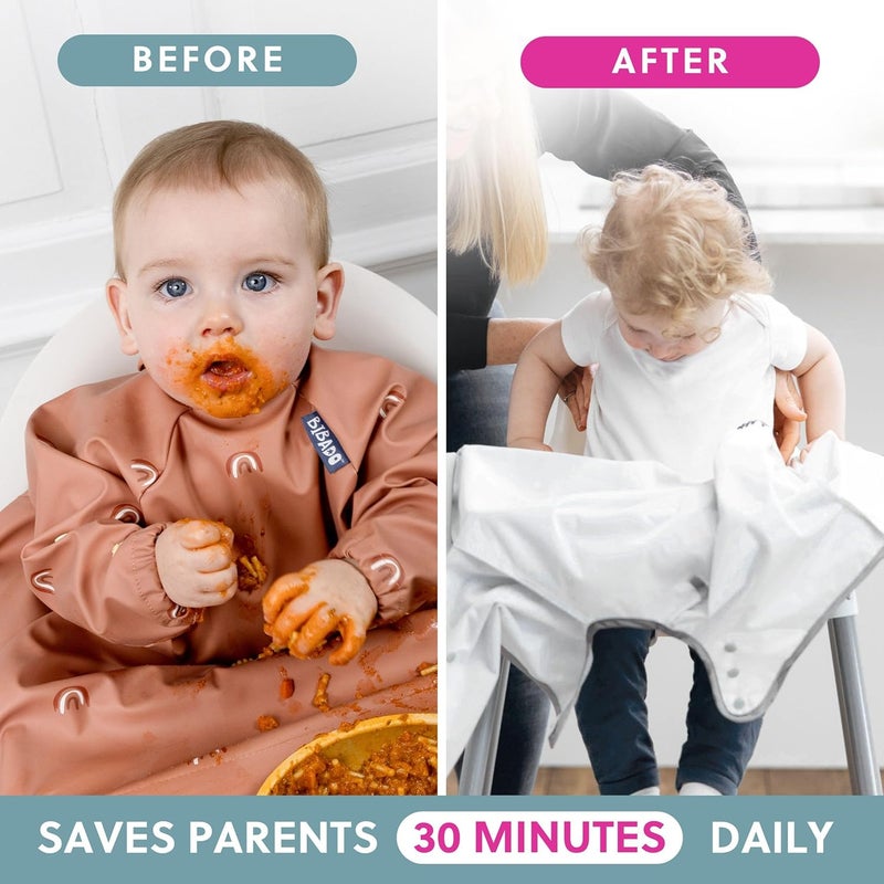 Bibado Baby Bibs With Sleeves - Toddler and Baby Led Weaning Bib - 6-36 Months, Attaches to Highchairs, Strollers, Tables - Image 5