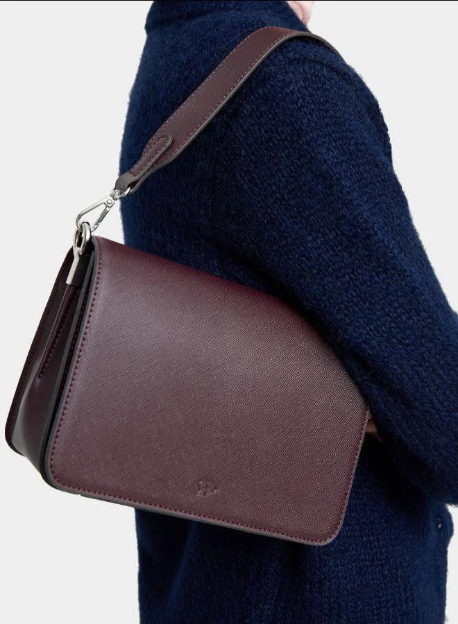 بارفوا حقيبة كروس بودي مع ملمس وإغلاق الغطاء