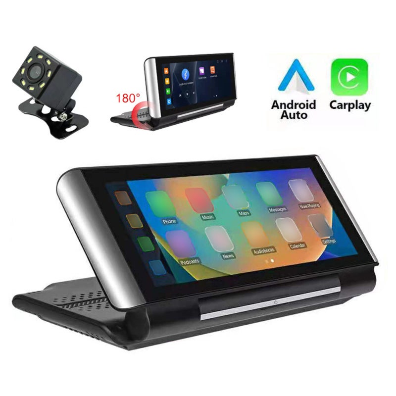 Car Player 6.86-Inch High-Clear IPS Touchscreen With 180° Flip Support - CarPlay & Android Auto Integration Built-In Driving Recorder Function For In-Car Multimedia Entertainment & Safe Driving - Image 2