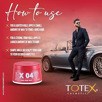 Totex Hair Styling Aqua Wax 04 Ultra Strong Hold Red Gel Shinny Edge Control Perfume Scent Unisex 150ml - Image 5
