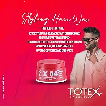 Totex Hair Styling Aqua Wax 04 Ultra Strong Hold Red Gel Shinny Edge Control Perfume Scent Unisex 150ml - Image 3
