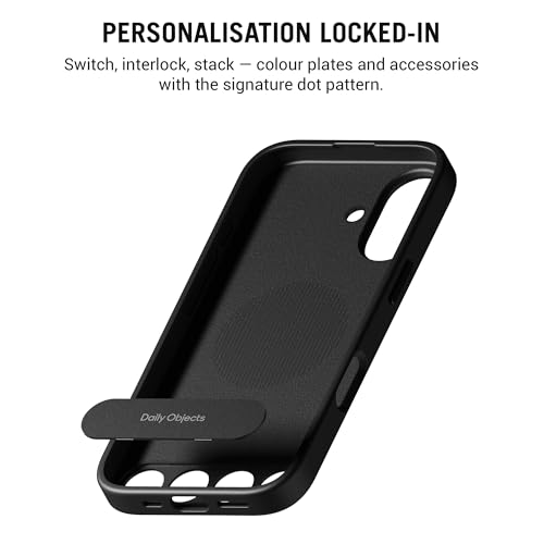 DailyObjects iPhone 16 Stack Signature Magnetic Case Cover | Compatible with Magsafe | Camera & Body Protection | Shock/Scratch Proof| Dual Hybrid Protection | Wireless Charging - Carbon Black - Image 2